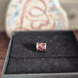 Brighton Silver Ring with Red Heart Design